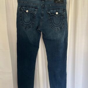 True Religion Blue Slim Jeans with Contrast Stitching